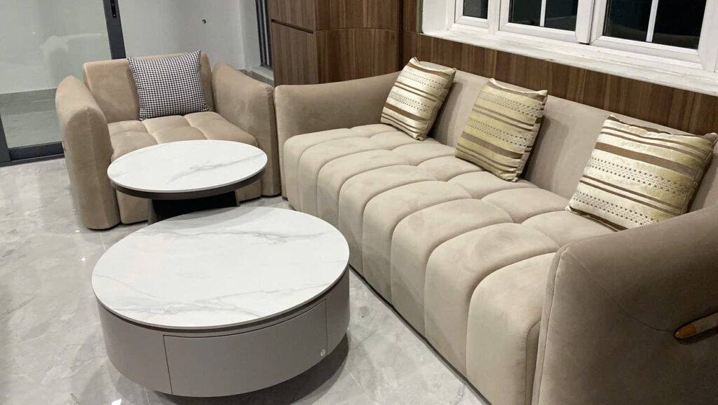bọc lại sofa nỉ 1